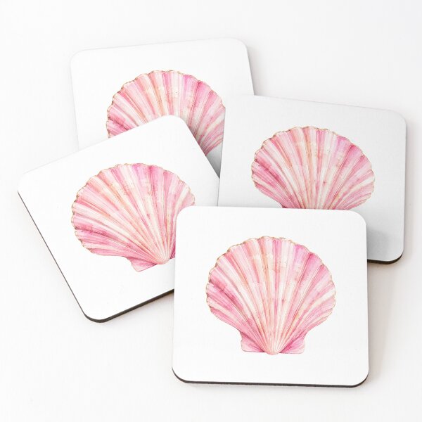 Item preview, Pink Watercolor Scallop Shell with Gold Accents designed and sold by SOUFIANE1991.