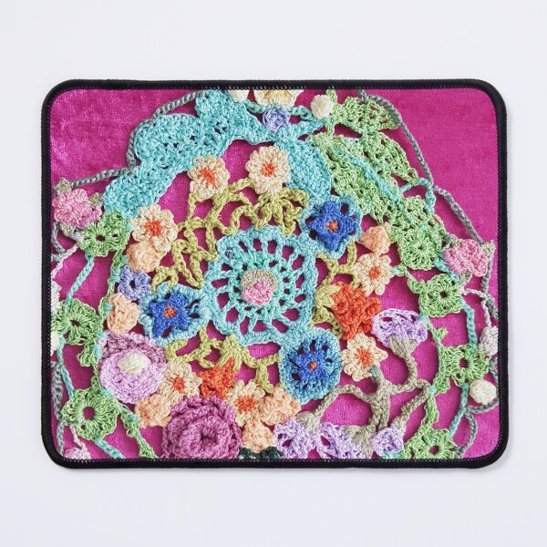 Item preview, Jewel toned Needle lace floral arrangement designed and sold by LyLauDesign.
