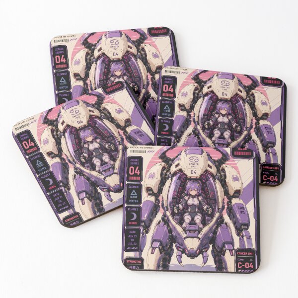 Item preview, Cyberpunk Cancer - Zodiac Mecha Anime Girl designed and sold by Apocalyptic Art Studio.