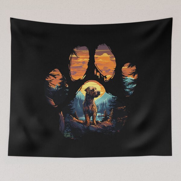 Item preview, Funny Airedale Terrier Paw Synthwave Mountain Tree Mom Dad Kids designed and sold by rafaeltto.