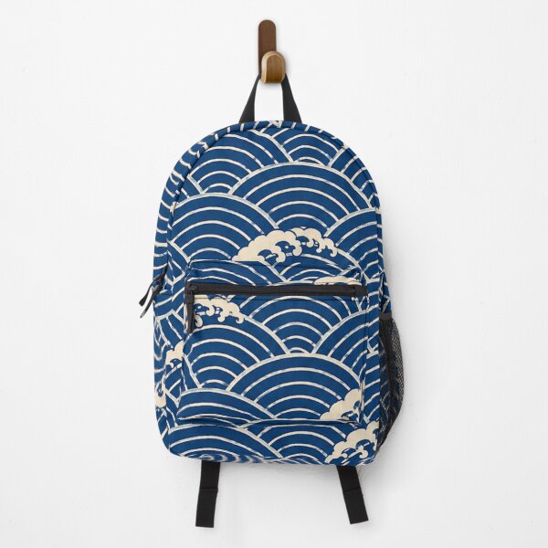 Item preview, Traditional Japanese Ocean Wave Seamless Pattern | Navy Blue & Ivory Textile Design designed and sold by lavanya11.