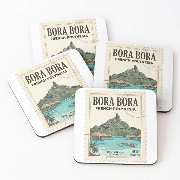 Item preview, Vintage Bora Bora Travel Stamp Mount Otemanu designed and sold by k3rstman1.