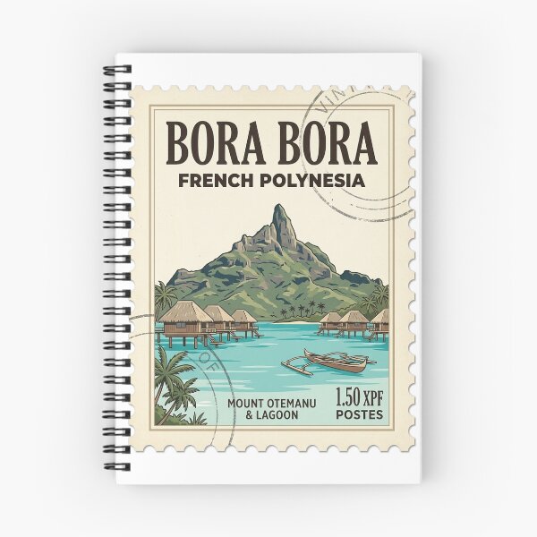 Item preview, Vintage Bora Bora Travel Stamp Mount Otemanu designed and sold by k3rstman1.