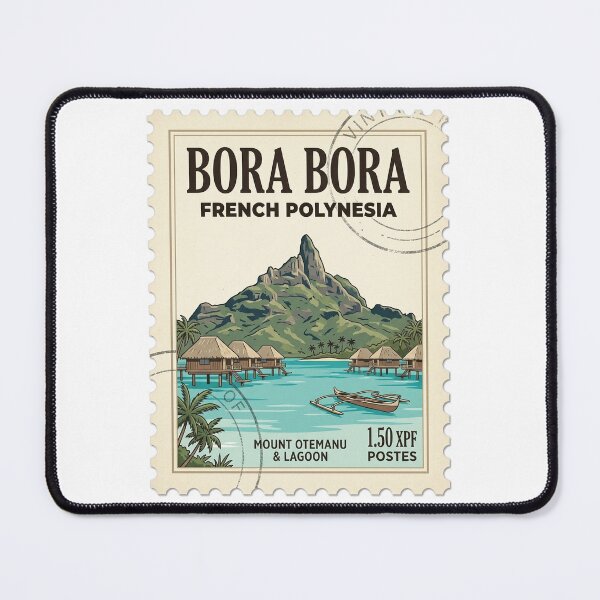 Item preview, Vintage Bora Bora Travel Stamp Mount Otemanu designed and sold by k3rstman1.