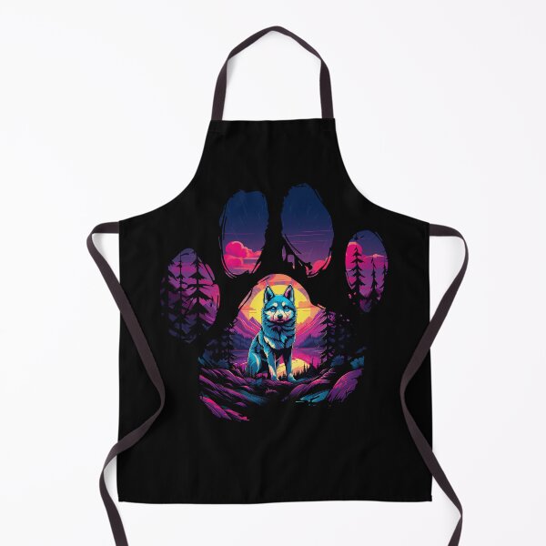 Item preview, Funny Alaskan Klee Kai Paw Synthwave Mountain Tree Mom Dad Kids designed and sold by rafaeltto.