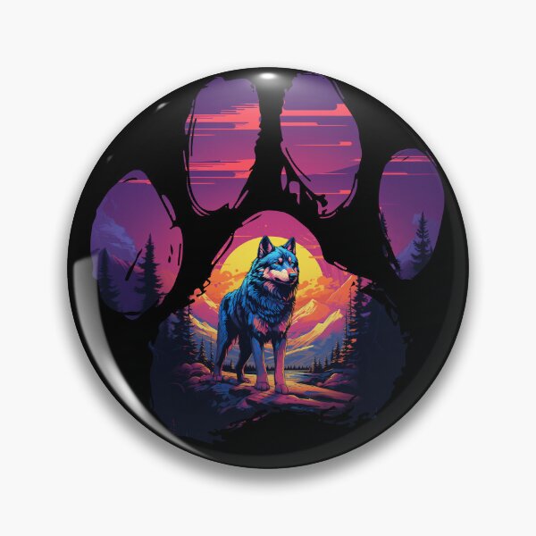 Item preview, Funny Alaskan Malamute Paw Synthwave Mountain Tree Mom Dad Kids designed and sold by rafaeltto.