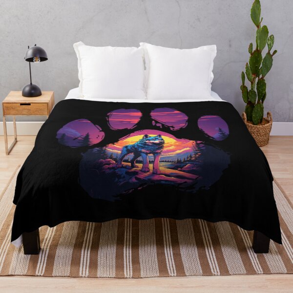 Item preview, Funny Alaskan Malamute Paw Synthwave Mountain Tree Mom Dad Kids designed and sold by rafaeltto.