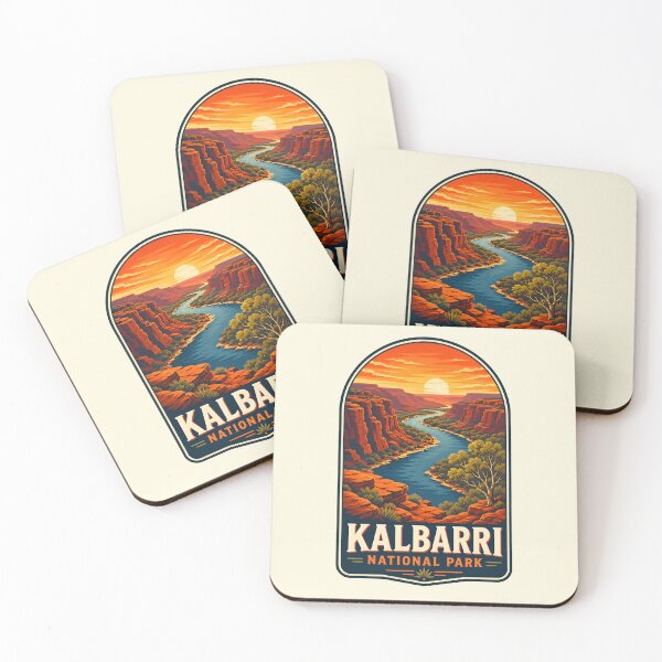 Item preview, Vintage Kalbarri National Park Gorge Sunset Badge designed and sold by Imaginationbeyond.
