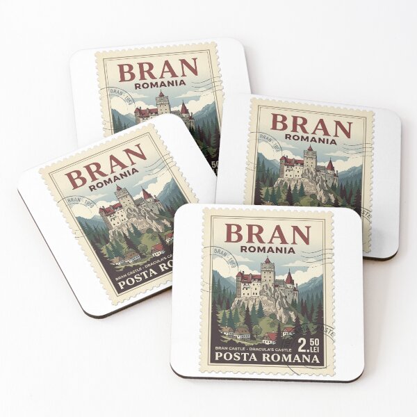 Item preview, Vintage Bran Castle Romania Travel Stamp designed and sold by k3rstman1.