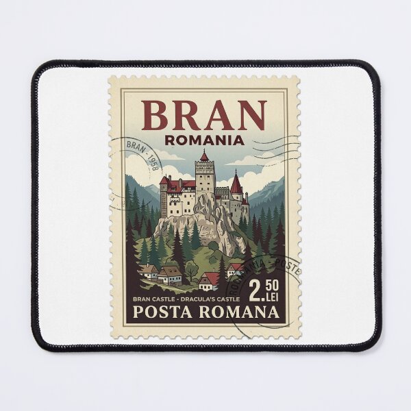 Item preview, Vintage Bran Castle Romania Travel Stamp designed and sold by k3rstman1.