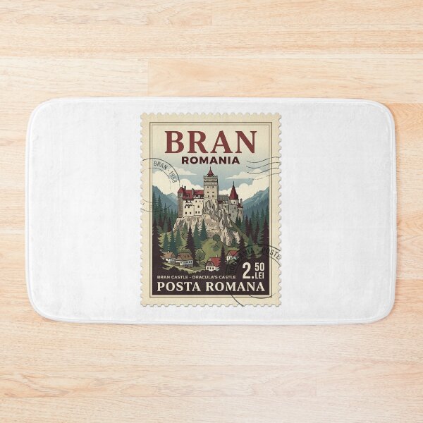 Item preview, Vintage Bran Castle Romania Travel Stamp designed and sold by k3rstman1.