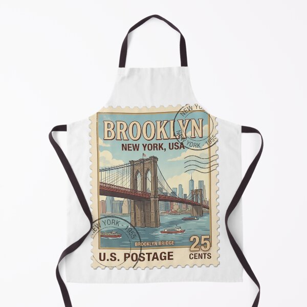 Item preview, Retro Brooklyn Bridge New York City Travel Stamp designed and sold by k3rstman1.
