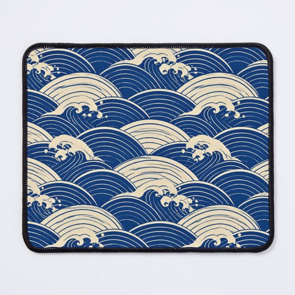 Item preview, Minimalist Japanese Seigaiha Wave Seamless Pattern | Indigo & Ivory Geometric Textile designed and sold by lavanya11.