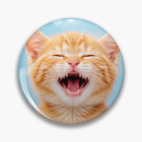 Item preview, Yawning Orange Kitten on Blue Bokeh Background designed and sold by Sasas Design.