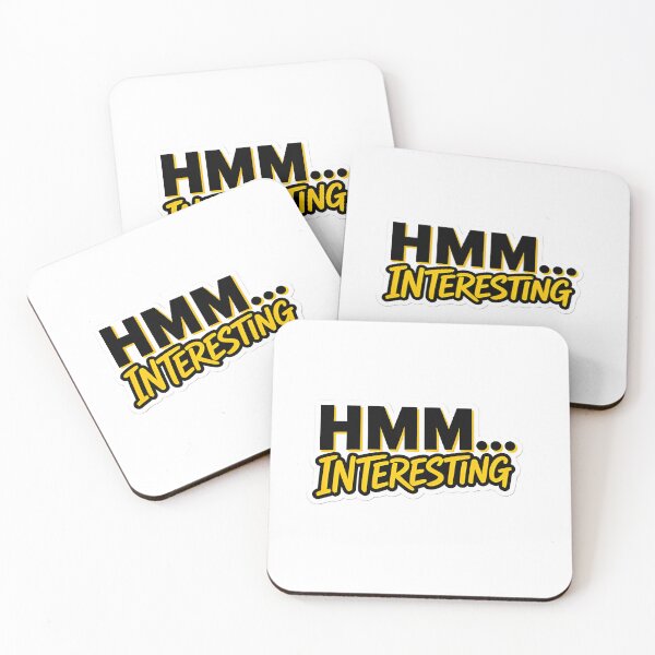 Item preview, HMM INTERESTING Funny Typography Quote Sticker designed and sold by Khokha80.