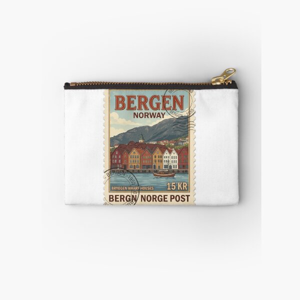 Item preview, Bergen Norway Bryggen Wharf Houses Travel Stamp designed and sold by k3rstman1.