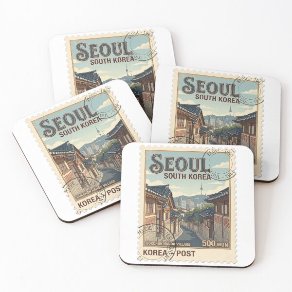Item preview, Seoul South Korea Bukchon Hanok Village Travel Stamp designed and sold by k3rstman1.