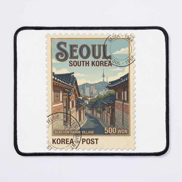 Item preview, Seoul South Korea Bukchon Hanok Village Travel Stamp designed and sold by k3rstman1.