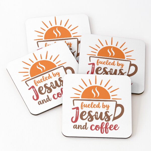 Item preview, Fueled by Jesus and Coffee Christian Faith Sunrise Mug Design designed and sold by LOVEARTDESIGN.