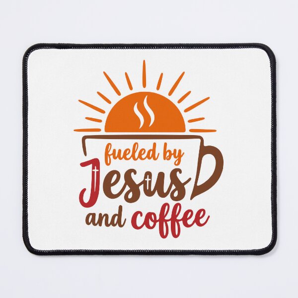 Item preview, Fueled by Jesus and Coffee Christian Faith Sunrise Mug Design designed and sold by LOVEARTDESIGN.