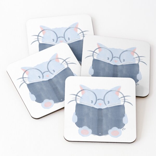 Item preview, Cute cat reading a book designed and sold by mil_drawings.