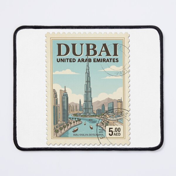 Item preview, Vintage Dubai Burj Khalifa Travel Stamp designed and sold by k3rstman1.