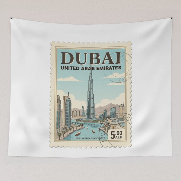 Item preview, Vintage Dubai Burj Khalifa Travel Stamp designed and sold by k3rstman1.