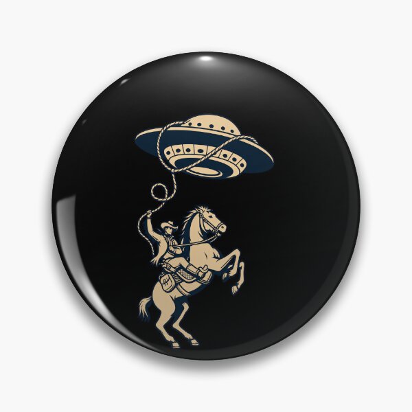 Item preview, Funny Cowboy Wrangling UFO Western Rodeo Sci Fi Art designed and sold by elderberry.