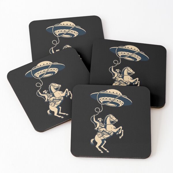 Item preview, Funny Cowboy Wrangling UFO Western Rodeo Sci Fi Art designed and sold by elderberry.
