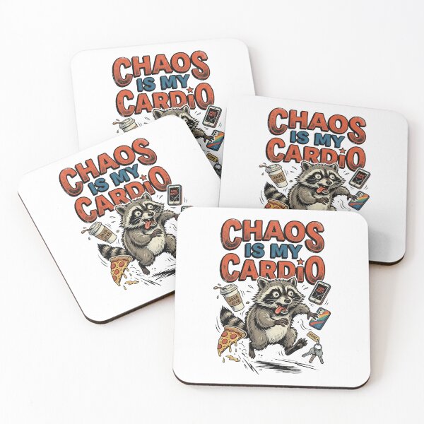 Item preview, Chaos Is My Cardio Funny Raccoon Chaos Art designed and sold by PlumArtDesign.