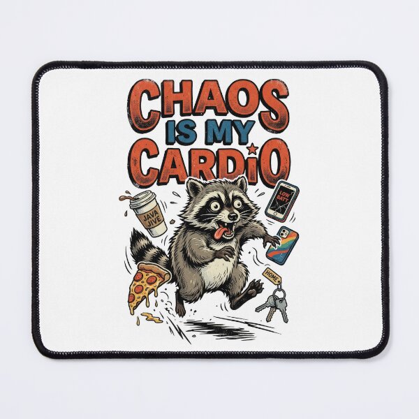 Item preview, Chaos Is My Cardio Funny Raccoon Chaos Art designed and sold by PlumArtDesign.