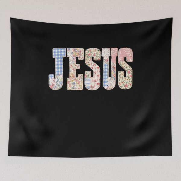 Item preview, Jesus Floral Patchwork Faith Letters designed and sold by elderberry.