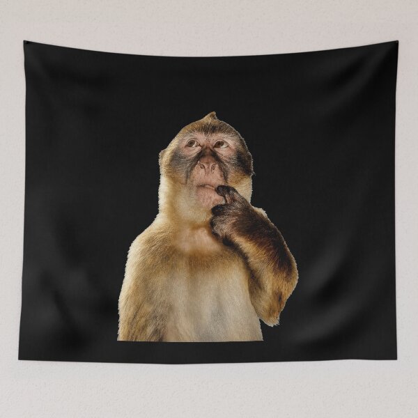 Item preview, Thoughtful Monkey With Curious Thinking Look designed and sold by elderberry.