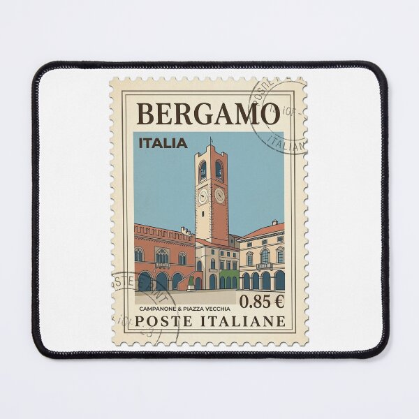 Item preview, Vintage Bergamo Italy Travel Stamp Campanone Tower designed and sold by k3rstman1.