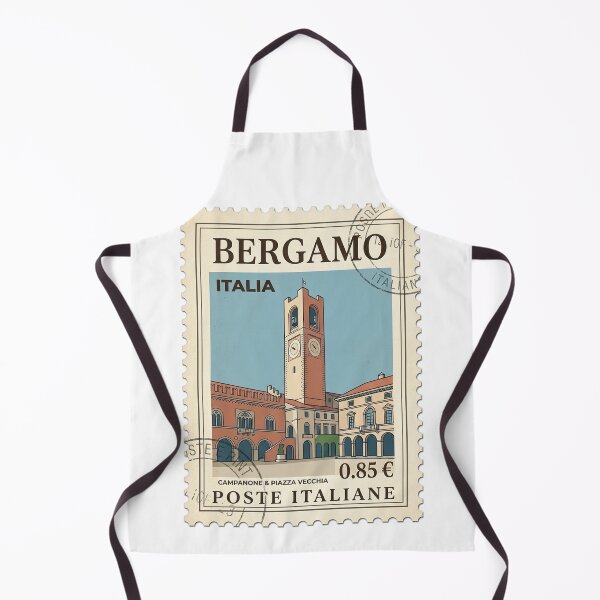 Item preview, Vintage Bergamo Italy Travel Stamp Campanone Tower designed and sold by k3rstman1.