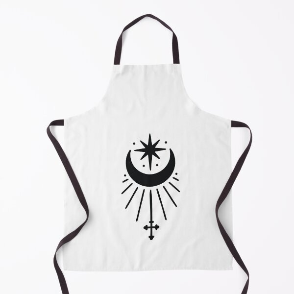 Item preview, Black Celestial Crescent Moon Star Talisman designed and sold by elderberry.