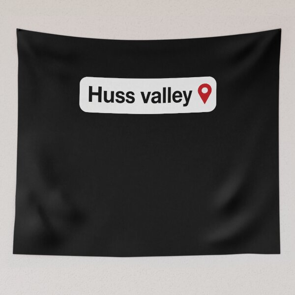 Item preview, Funny Huss Valley Meme Location Pin Sign Art designed and sold by elderberry.