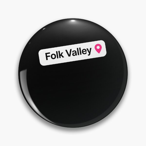 Item preview, Funny Folk Valley Meme Location Pin Travel Destination Art designed and sold by elderberry.