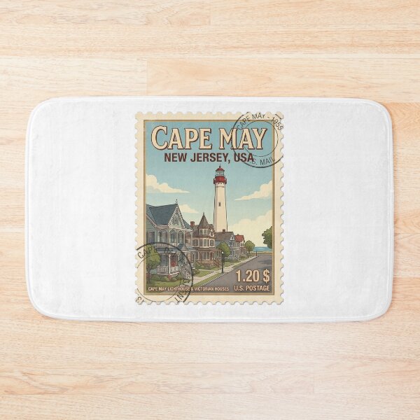 Artikelvorschau, Cape May Leuchtturm Viktorianische Häuser Reisebriefmarke entworfen und verkauft von k3rstman1.