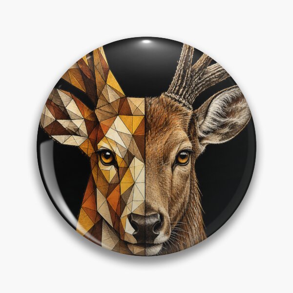 Item preview, Half Low Poly Spotted Deer Portrait designed and sold by VeltrixaDesigns.