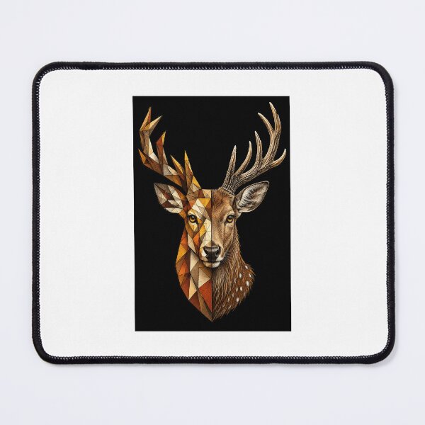 Item preview, Half Low Poly Spotted Deer Portrait designed and sold by VeltrixaDesigns.