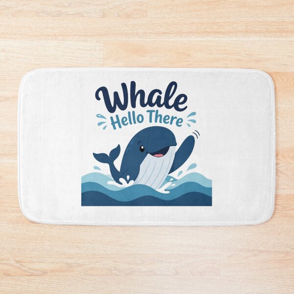 Item preview, ​Whale Hello There Cute Ocean Blue Whale designed and sold by Cerys-GS.