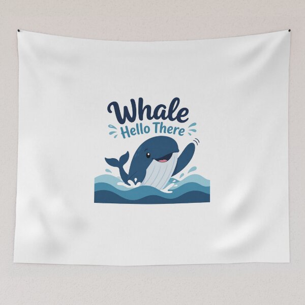 Item preview, ​Whale Hello There Cute Ocean Blue Whale designed and sold by Cerys-GS.