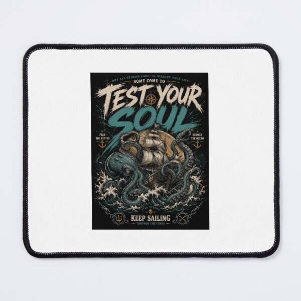 Item preview, Test Your Soul – Kraken Vintage Nautical designed and sold by dailyrebel.