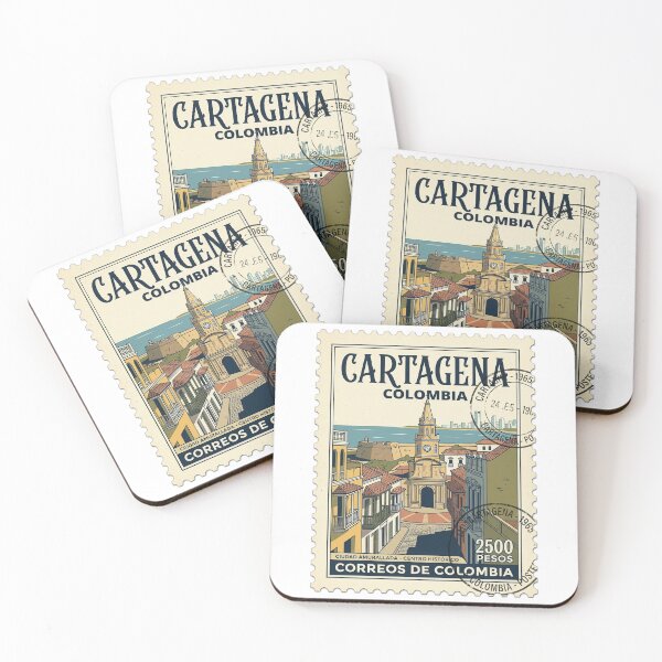 Item preview, Vintage Cartagena Colombia Walled City Travel Stamp designed and sold by k3rstman1.