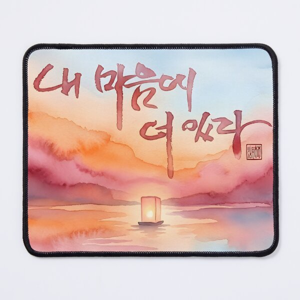 Item preview, Serene Sunset Floating Lantern with Korean Calligraphy designed and sold by K-Brush.