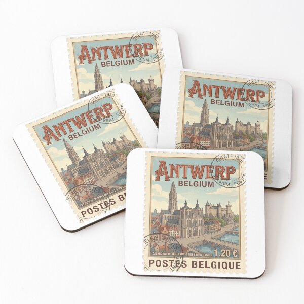 Item preview, Antwerp Belgium Travel Stamp Cathedral Het Steen designed and sold by k3rstman1.