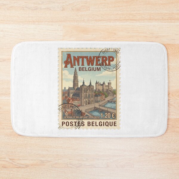 Item preview, Antwerp Belgium Travel Stamp Cathedral Het Steen designed and sold by k3rstman1.