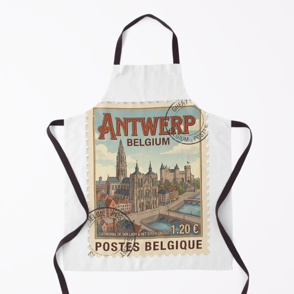Item preview, Antwerp Belgium Travel Stamp Cathedral Het Steen designed and sold by k3rstman1.