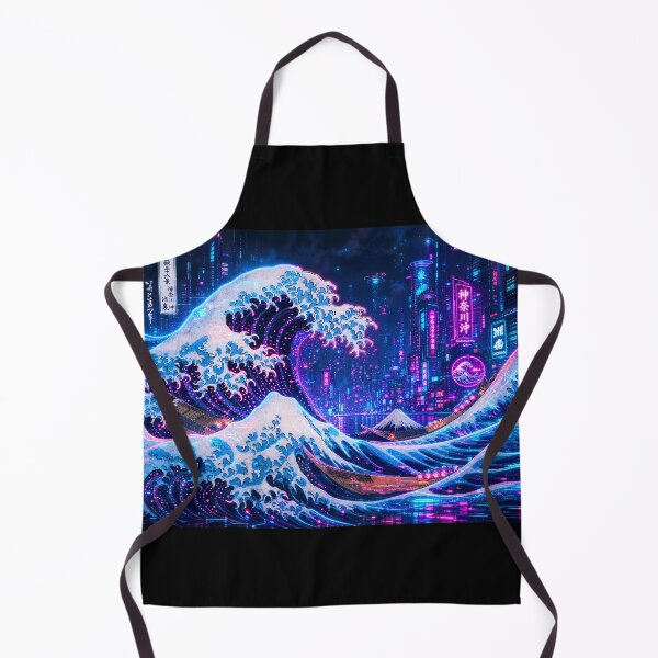 Item preview, Cyberpunk Great Wave | Japanese Neon Ocean Art | Hokusai designed and sold by RhymeArc.
